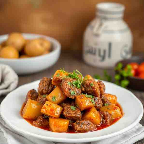 Chtitha Batata - Potato and Beef Recipe